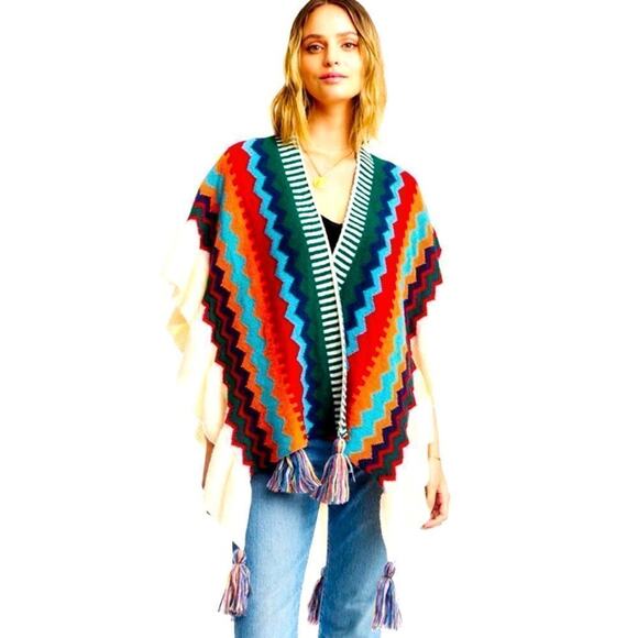 NIFTRIRY Wrap Poncho Cape Cardigan Sweater with Open Front One Size New with Tag - Picture 2 of 8